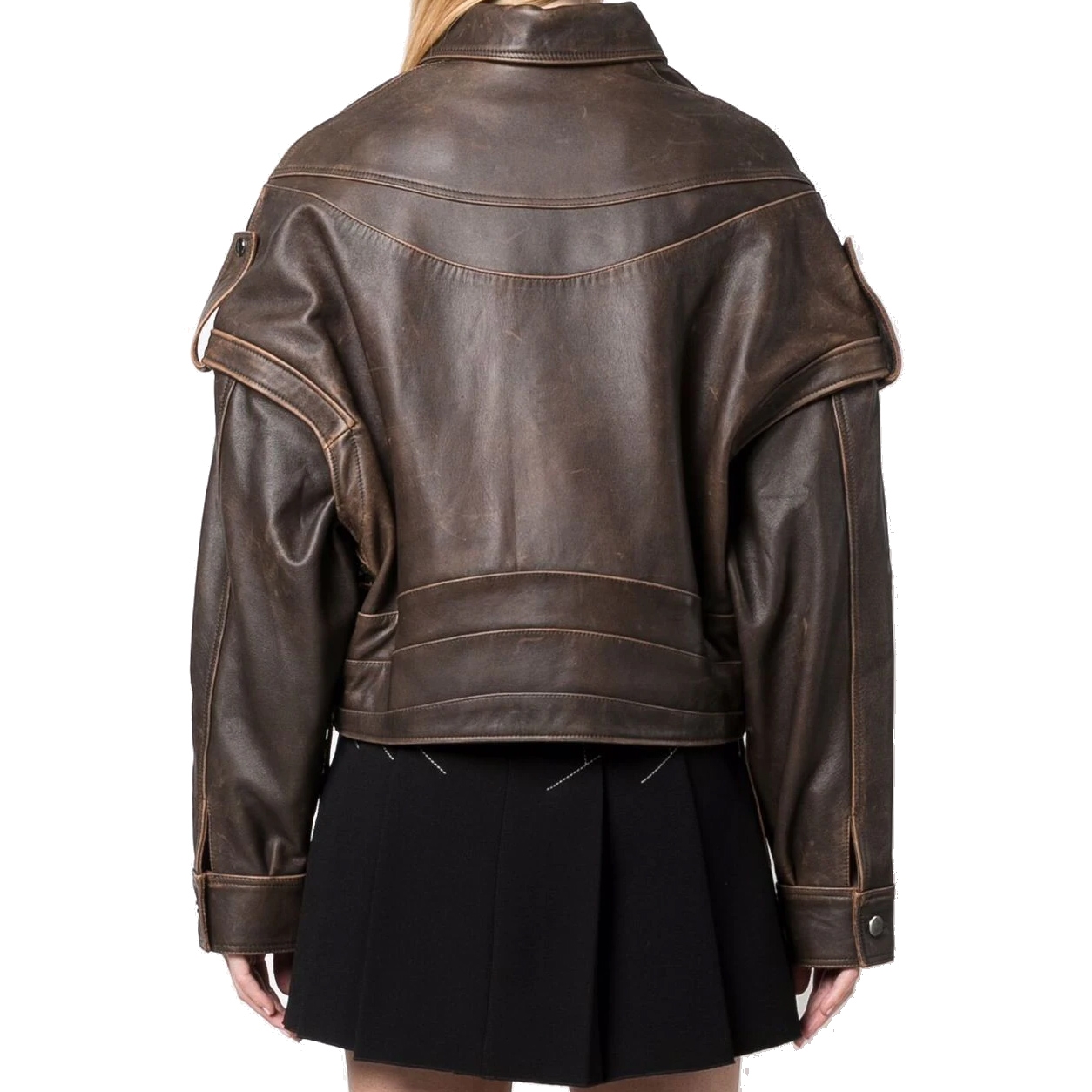 Women Biker Jacket Back