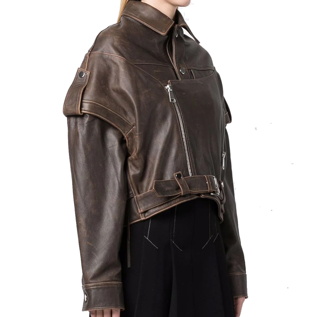 Women Biker Jacket Side