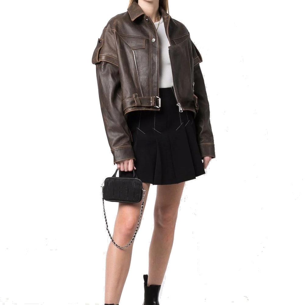 Women Biker Jacket Front
