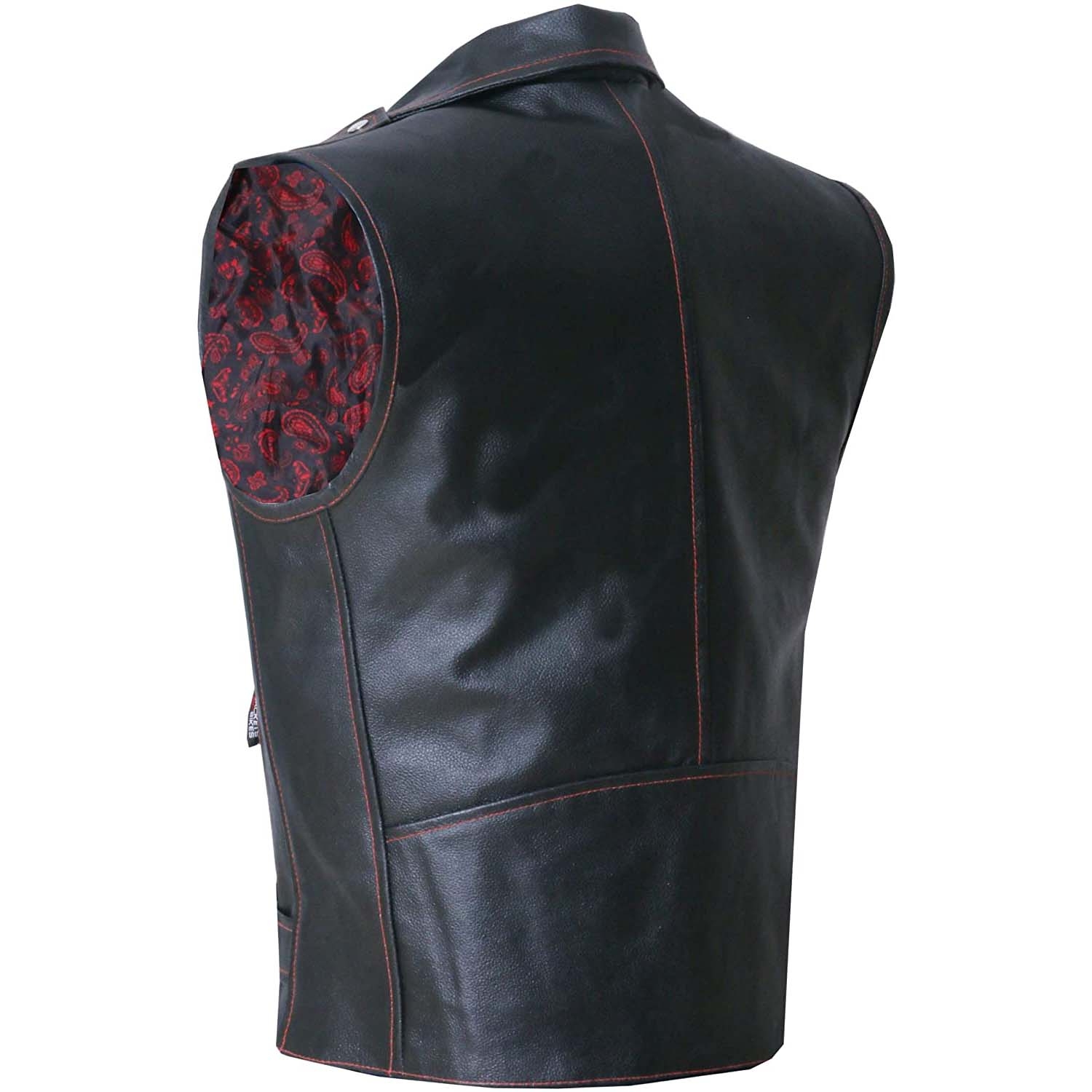 Men Leather Vest Back