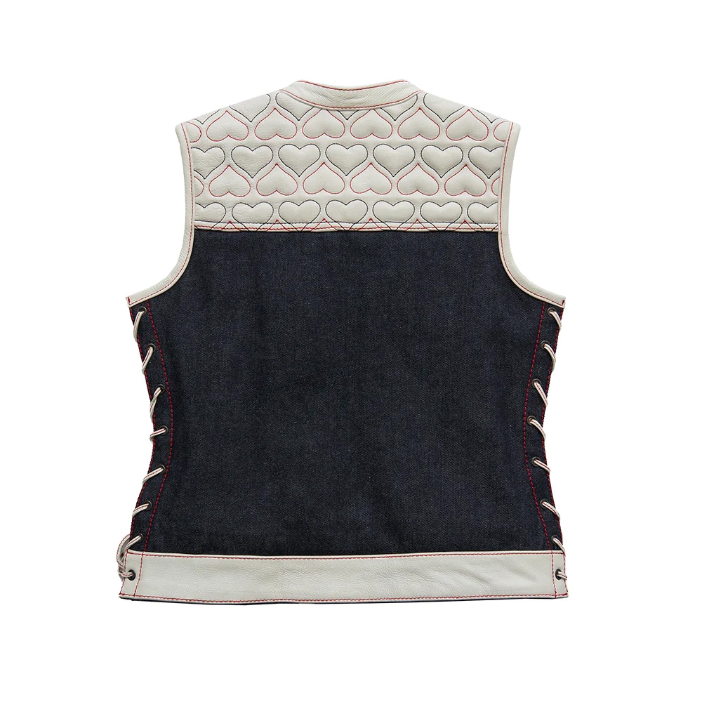 Women Leather Vest Back